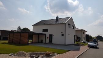Doppel-Carport mit Geräteraum (Abstellraum) hinten integriert - BRANDL