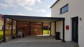 Doppel-Carport mit Geräteraum (Abstellraum) hinten integriert - BRANDL
