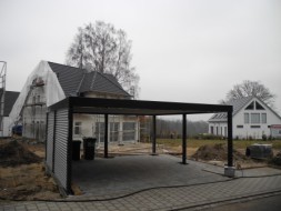 Carport DESIGNO mit Wandelementen Stahlwelle