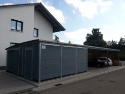 Carport-Reihenanlage mit Mehrzweckraum - BRANDL