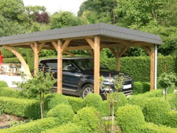 Einzel-Carport aus Holz mit Bogenpfosten - BRANDL