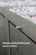 Mülltonnenbox Pflanzdach Wasserablauf Detailansicht