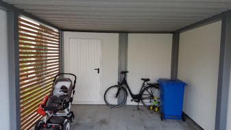 Einzel-Carport mit Geräteraum (Abstellkammer) hinten integriert - BRANDL