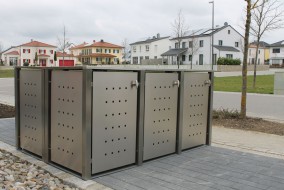 3er-Mülltonnenbox starres Dach - Eckpfosten vierkant 2