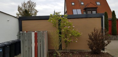 Doppel-Carport aus Stahl mit Wandelementen - BRANDL