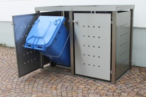 2er-Mülltonnenbox Pflanzdach - Eckpfosten vierkant