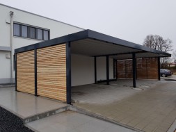 2x Doppel-Carport mit integriertem Geräteraum (Abstellkammer) - BRANDL