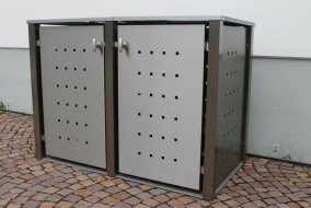 2er-Mülltonnenbox starres Dach - Eckpfosten vierkant 2