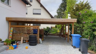 Doppel-Carport aus Holz mit Holzblende - BRANDL