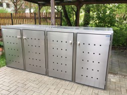 4er-Mülltonnenbox Schiebedach