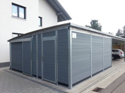 Carport-Reihenanlage mit Mehrzweckraum - BRANDL