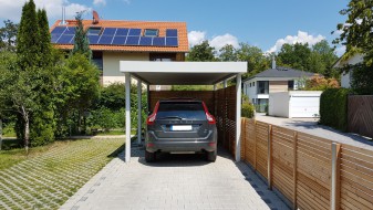 Einzel-Carport aus Stahl mit Wandelementen bauseits - BRANDL