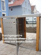 2er-Mülltonnenbox Pflanzdach - Eckpfosten Holz Lärche - Rückwandtür