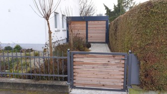 Einzel-Carport aus Stahl als Geräteraum oder Mülltonnenbox - BRANDL