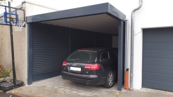 Einzel-Carport aus Stahl mit Schrägschnitt - BRANDL
