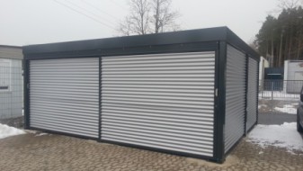 Doppel-Carport, mit gegenläufigen Schiebetoren