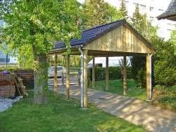 Einzel-Carport aus Holz mit Giebeldach/Satteldach - BRANDL