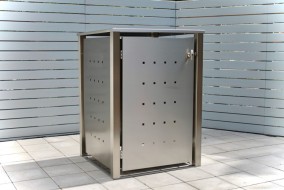 1er-Mülltonnenbox starres Dach - Eckpfosten vierkant