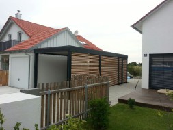 Einzel-Carport mit Geräteraum hinten - BRANDL
