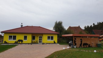Doppel-Carport aus Holz mit Schindelblende und Bogenpfosten einseitig - BRANDL