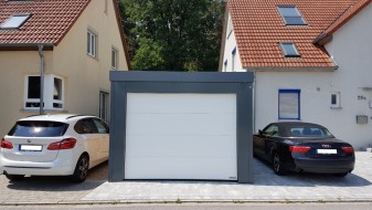 Einzel-Carport aus Stahl + Geräteraum (Abstellkammer) hinten - BRANDL