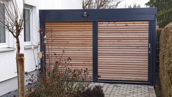 Einzel-Carport aus Stahl als Geräteraum oder Mülltonnenbox - BRANDL