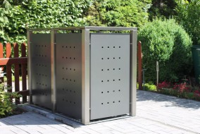 2er-Mülltonnenbox Klappdach - Wände anthrazitgrau 1