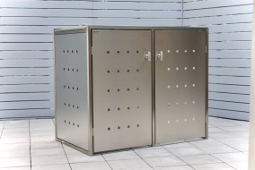 2er-Mülltonnenbox Schiebedach