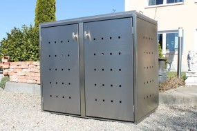 2er-Mülltonnenbox Schiebedach - die Preiswerte