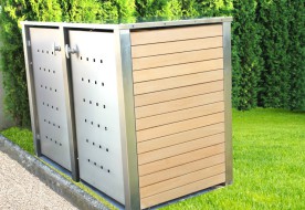 2er-Mülltonnenbox starres Dach - Wände Kunststoff java