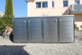 4er-Mülltonnenbox Schiebedach - die Preiswerte