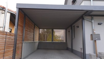 Carport aus Stahl + Hauseingangsüberdachung (Vordach) - BRANDL