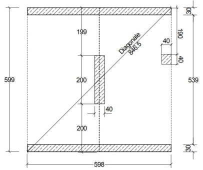 Fundamentplan - Doppel-Garage mit Mittelwand-Aussparung und Nebentür seitlich-2