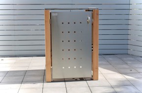 1er-Mülltonnenbox Klappdach - Eckpfosten Holz Lärche - Wände Lärche senkrecht (2)