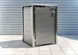 1er-Mülltonnenbox Klappdach - Tür und Wände in anthrazitgrau (2)
