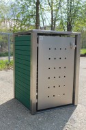 1er-Mülltonnenbox Klappdach - Wände Kunststoff moosgrün