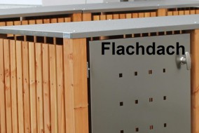 1er-Mülltonnenbox starres Dach - Eckpfosten und Wände Holz Lärche senkrecht