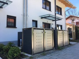 2er-Mülltonnenbox Klappdach - Wände Kunststoff anthrazit
