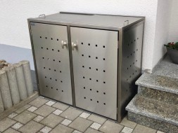 2er-Mülltonnenbox Schiebedach 1