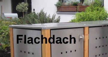2er-Mülltonnenbox starres Dach - Eckpfosten Holz Lärche