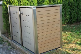2er-Mülltonnenbox starres Dach - Wände Kunststoff java (2)