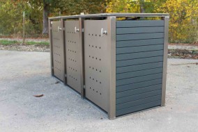 3er-Mülltonnenbox Klappdach - Wände Kunststoff anthrazit (2)