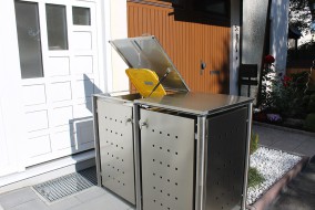 Klappdach Mülltonnenbox Detailansicht (2)