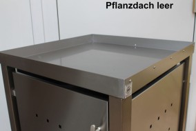 Mülltonnenbox Pflanzdach Detailansicht