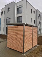 Mülltonnenhaus Größe 1 - Holzverkleidung - Rückansicht