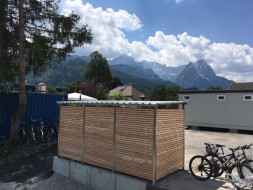 Mülltonnenhaus Größe 2 - Holzverkleidung - Rückansicht (2)