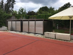 Mülltonnenhaus Größe 3 - Edelstahlverkleidung - Drehtür Edelstahl (5)