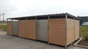 Mülltonnenhaus Gr. 3 Reihenanlage - Verkleidung Kunststoff java - Drehtür