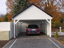 Einzel-Carport aus Holz mit Giebeldach/Satteldach - BRANDL