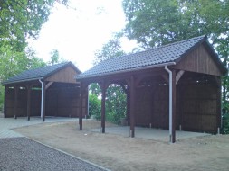Reihen-Carport aus Holz mit Giebeldach/Satteldach (hohe Ausführung) - BRANDL